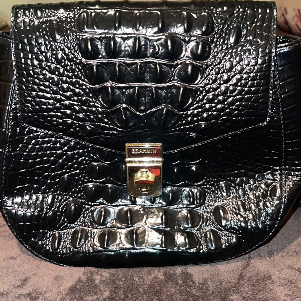 Black Leather Brahmin Bag